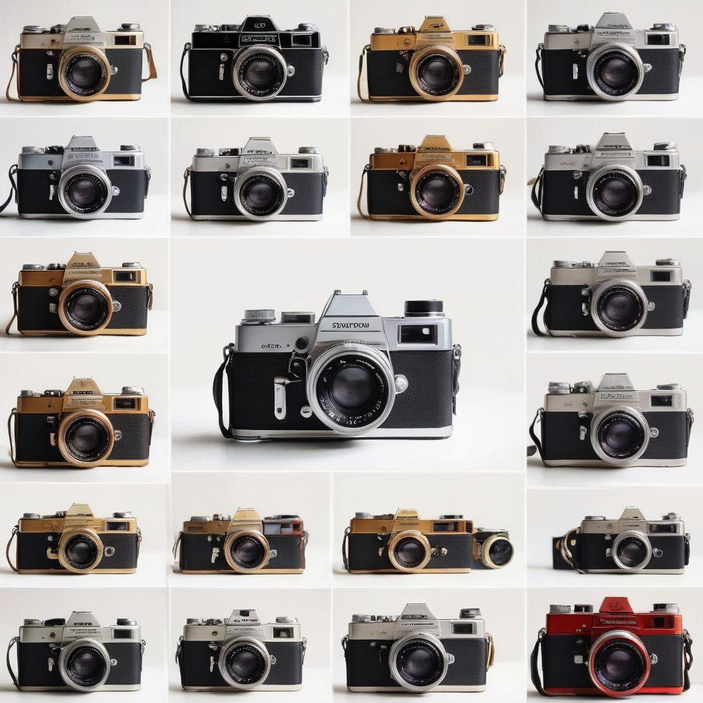 A dramatic and engaging collage featuring a vintage camera with intricate lenses, surrounded by professional lighting setups and scattered photography accessories. Integrate soft bokeh effects in the background, showcasing an array of stunning photographs on display, rich in color and detail. The overall tone should evoke a sense of creativity and passion for photography. super-realistic. vibrant colors. white background.